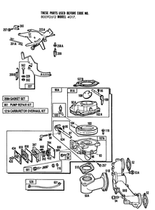 Carburetor Assembly,manifold 1 Diagram and Parts List for 401707-0510-XX  Briggs and Stratton Engine